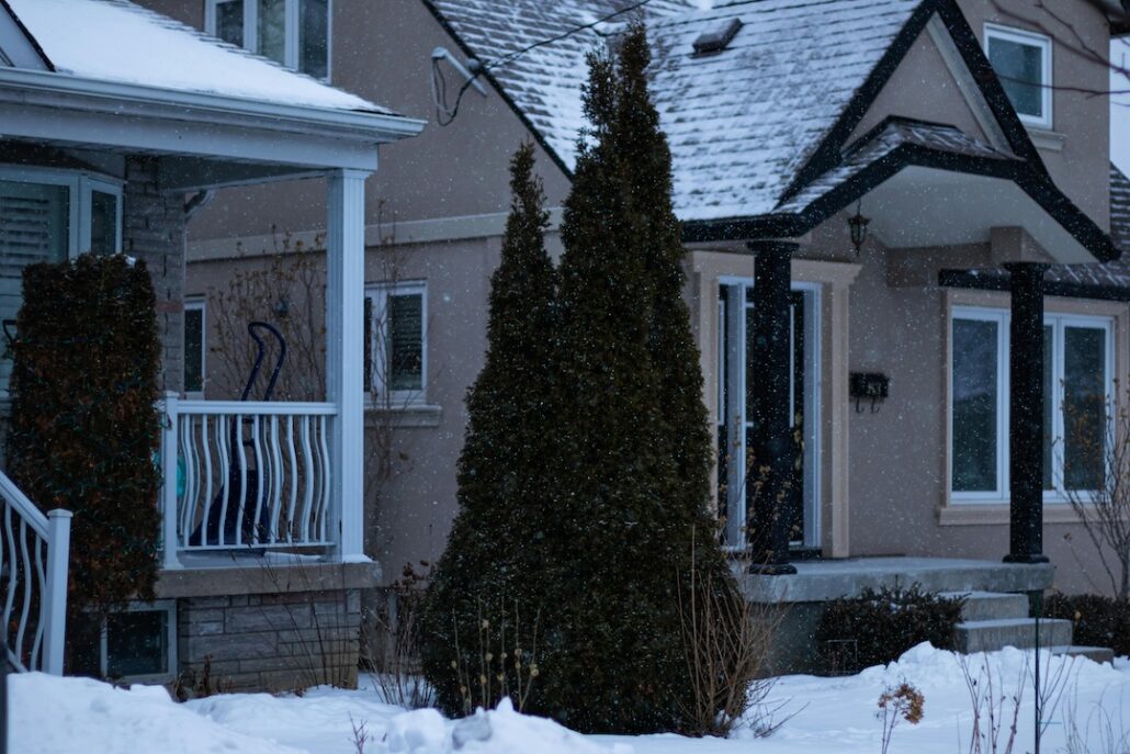 Common home security issues on a snowy street